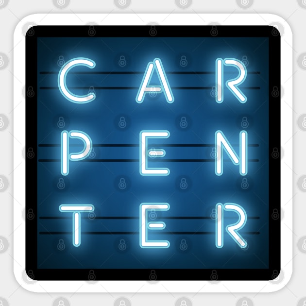 Carpenter Neon Sign Occupation Sticker by Magic Moon